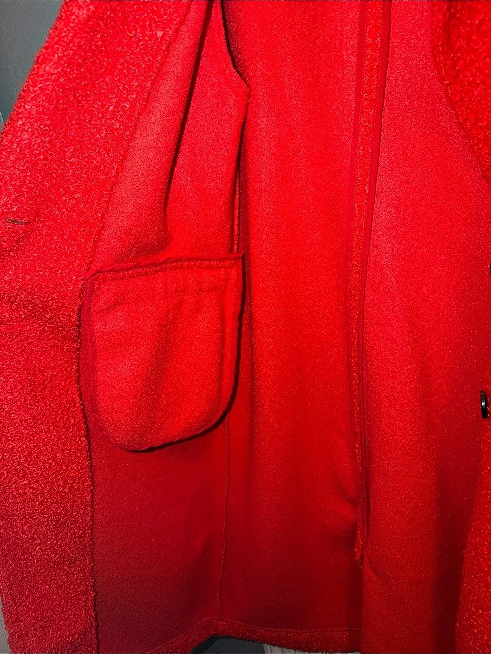 Lauren Conrad Red Orange Teddy Sherpa Coat Jacket Size Medium - Picture 12 of 12